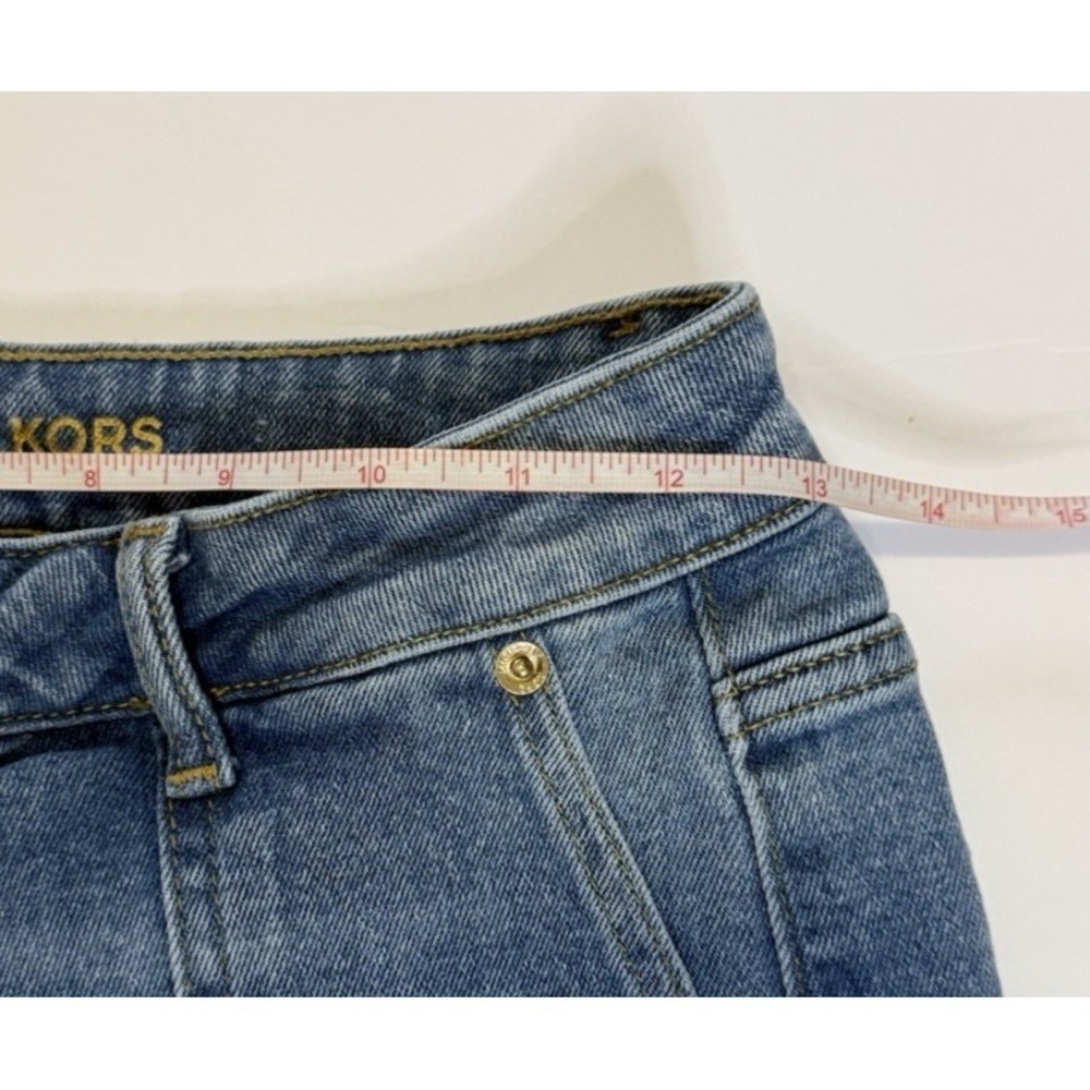 Michael Kors Womens Cargo Jeans Blue Size 4 Wide Leg Utility Medium Wash Denim - Picture 7 of 8